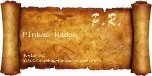 Pinkas Rados névjegykártya